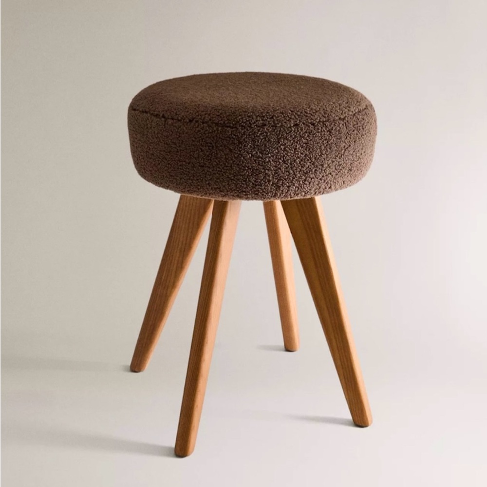 Zara Home Faux Shearling Stool